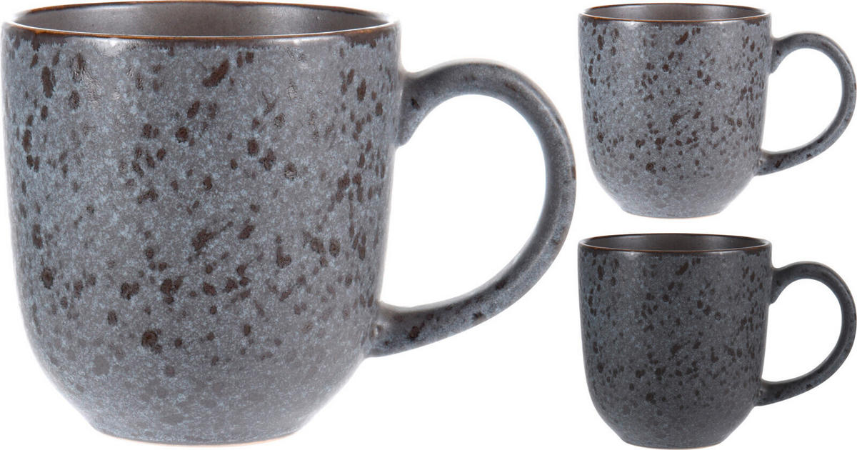 ŠALICA   380 ml     - tamno siva/zelena, Basics, keramika (9/9,7cm)