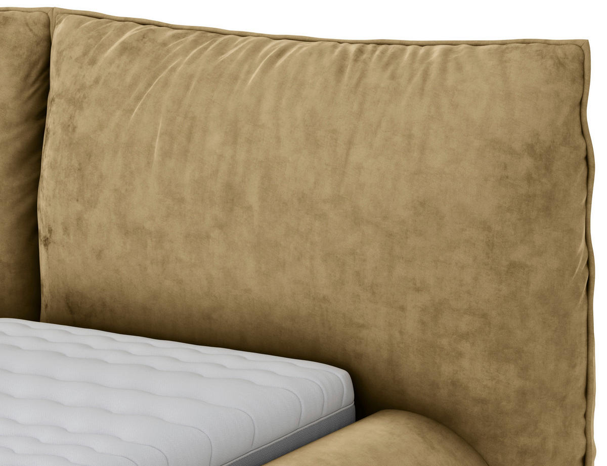 POLSTERBETT 200/200 cm,  in Goldbraun,  - Goldbraun/Schwarz, Design, Textil/Metall (200/200cm) - Belluti