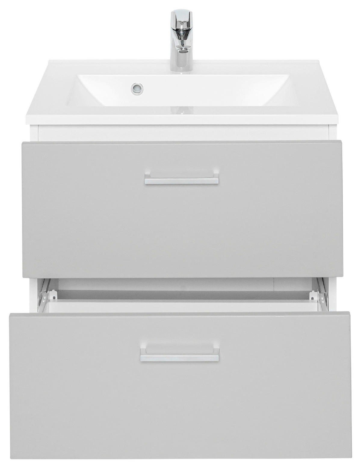 WASCHTISCHKOMBI 60 cm  - Chromfarben/Weiß, MODERN, Holzwerkstoff/Stein (60cm) - Held