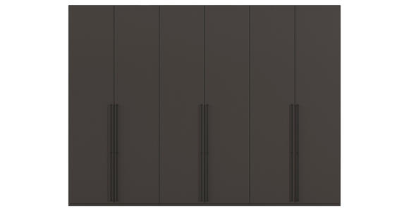 DREHTÜRENSCHRANK 301/223/61 cm,  in Graphitfarben, 6-türig  - Schwarz/Graphitfarben, Basics, Holzwerkstoff/Metall (301/223/61cm) - Novel