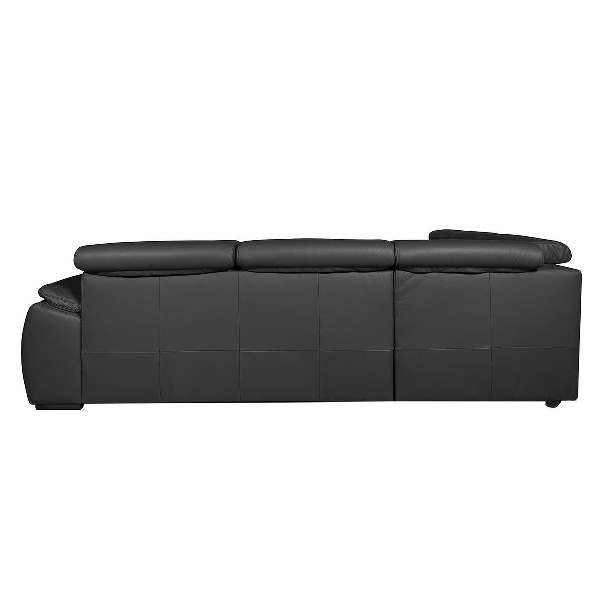 ECKSOFA Schwarz Echtleder  - Schwarz, Design, Leder/Holz (265/265cm) - Livetastic