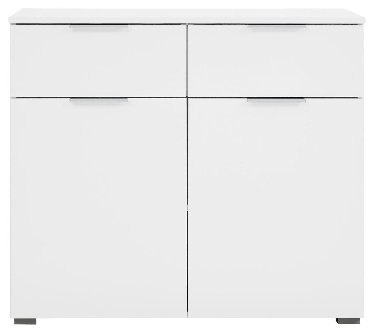 KOMÓD 93/81/42 cm  - alumínium színű/fehér, Modern, faalapú anyag (93/81/42cm) - Rauch Möbel