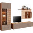 WOHNWAND Kerneiche vollmassiv Eichefarben, Fango - Fango/Eichefarben, Design, Glas/Holz (308/196/24-49cm) - Valnatura