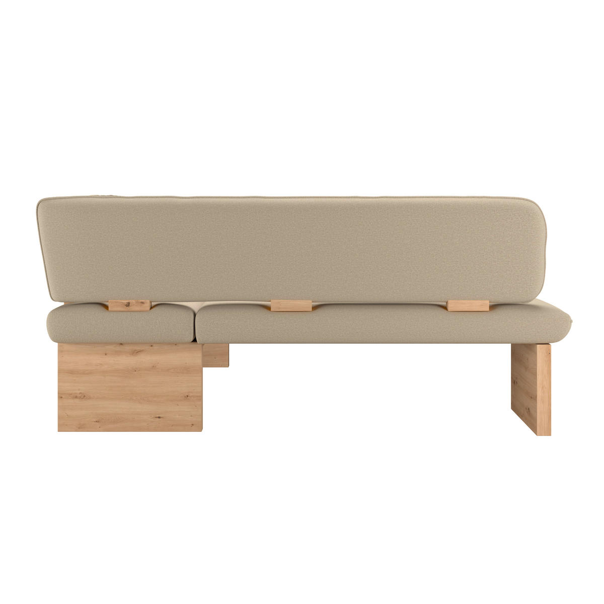 ECKBANK 192/170 cm Webstoff Beige Eiche Sperrholz   - Eichefarben/Beige, KONVENTIONELL, Holz/Textil (192/170cm) - Livetastic
