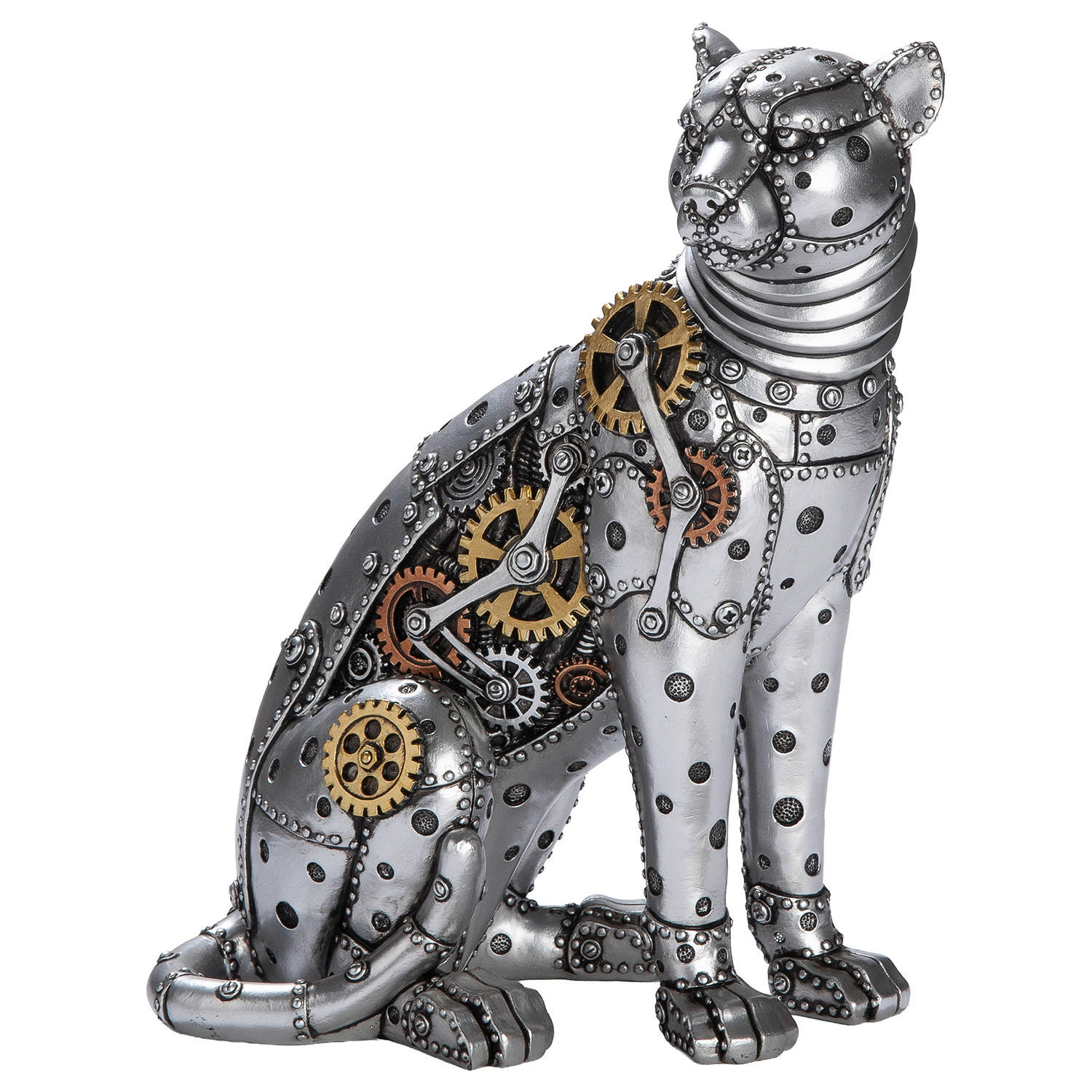 DEKOLEOPARD - Silberfarben/Schwarz, Basics, Kunststoff (19/25/13cm)