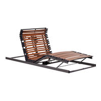 LATTENROST 100/200 cm Kopfteil, Fußteil, Mittelzone verstellbar, Birke  - Graphitfarben/Naturfarben, MODERN, Holz/Metall (100/200cm) - Sembella