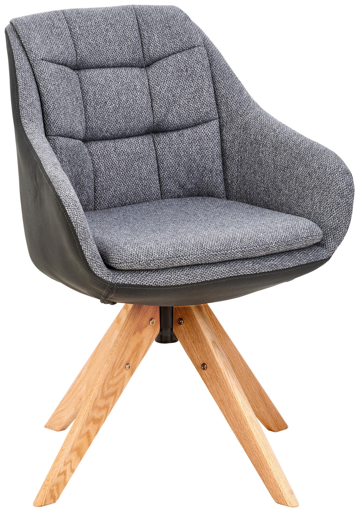 ARMLEHNSTUHL  Stoffauswahl, Sitzfläche 360° drehbar, inklusive Armlehnen, Gestellauswahl Webstoff, Mikrofaser  - Eichefarben/Anthrazit, KONVENTIONELL, Holz/Textil (57/83,5/60cm) - Landscape