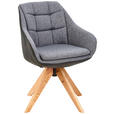 ARMLEHNSTUHL  Stoffauswahl, Sitzfläche 360° drehbar, inklusive Armlehnen, Gestellauswahl Webstoff, Mikrofaser  - Eichefarben/Anthrazit, KONVENTIONELL, Holz/Textil (57/83,5/60cm) - Landscape