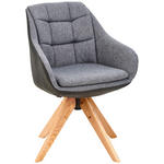 ARMLEHNSTUHL  Stoffauswahl, Sitzfläche 360° drehbar, inklusive Armlehnen, Gestellauswahl Webstoff, Mikrofaser  - Eichefarben/Anthrazit, KONVENTIONELL, Holz/Textil (57/83,5/60cm) - Landscape