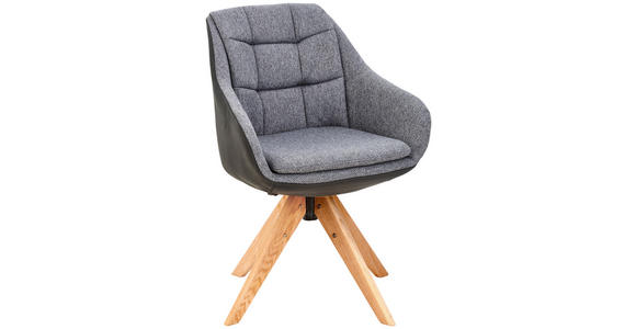 ARMLEHNSTUHL  Stoffauswahl, Sitzfläche 360° drehbar, inklusive Armlehnen, Gestellauswahl Webstoff, Mikrofaser  - Eichefarben/Anthrazit, KONVENTIONELL, Holz/Textil (57/83,5/60cm) - Landscape