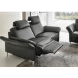 3-SITZER-SOFA Latina in Echtleder Anthrazit  - Anthrazit/Alufarben, Design, Leder/Metall (190/82/99cm) - Dieter Knoll