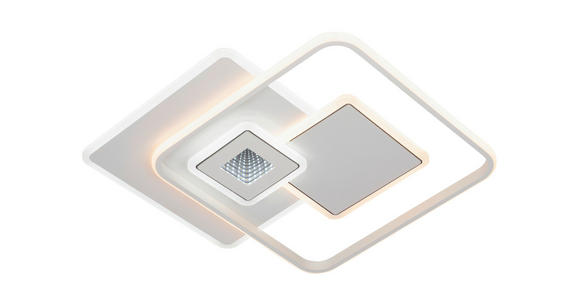 LED-DECKENLEUCHTE 50,3/50,3/6 cm - Weiß, Trend, Kunststoff/Metall (50,3/50,3/6cm) - Novel