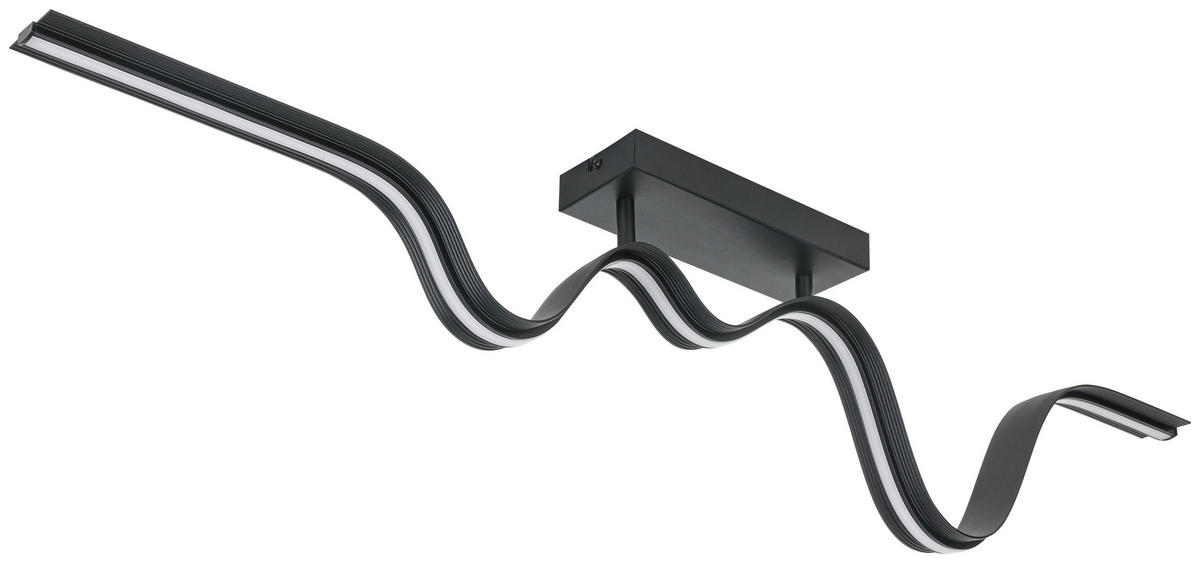 DECKENLEUCHTE 100/8/20,5 cm   - Schwarz, Trend, Kunststoff/Metall (100/8/20,5cm) - Collet's Monde