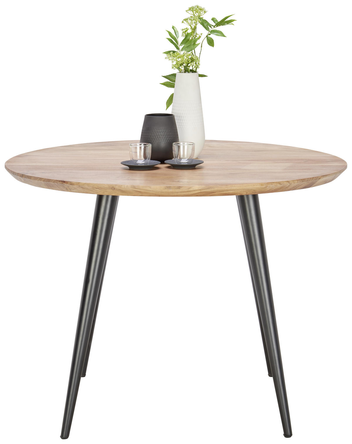 TRPEZARIJSKI STO  crna, boja akacije   - boja akacije/crna, Prirodno, drvo/metal (106/106/76cm) - Xora