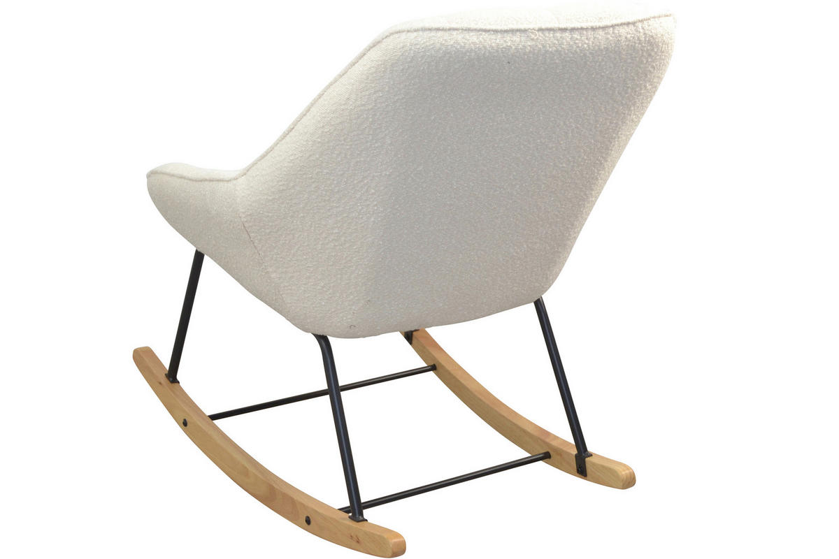 SESSEL Teddystoff Creme    - Creme/Schwarz, Design, Holz/Textil (70/100/90cm) - MID.YOU