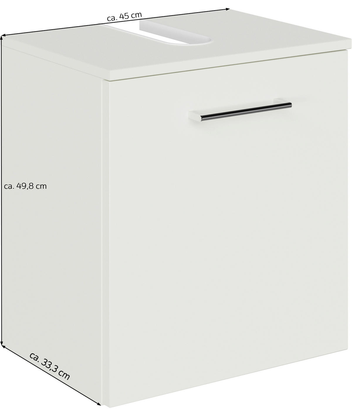 WASCHBECKENUNTERSCHRANK 45/49,8/33,3 cm  - Eiche dunkel/Chromfarben, KONVENTIONELL, Holzwerkstoff/Metall (45/49,8/33,3cm) - Sadena