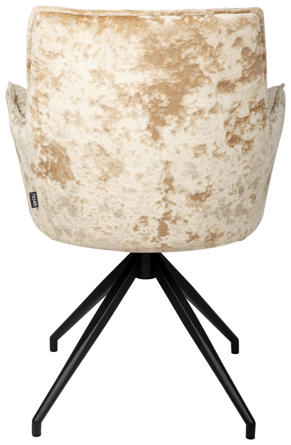 ARMLEHNSTUHL  in Eisen Samt  - Taupe/Schwarz, Design, Textil/Metall (59/89,5/63cm) - Novel