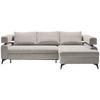 ECKSOFA in Chenille Beige  - Beige/Schwarz, Konventionell, Textil/Metall (265/184cm) - Hom`in