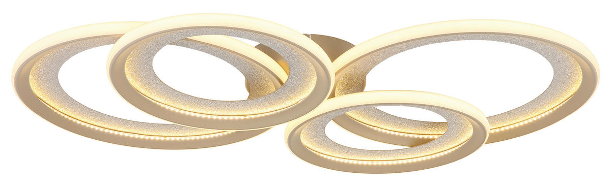 LED-DECKENLEUCHTE Glitra 85,5/64,5/9 cm  - Sandfarben/Silberfarben, Design, Kunststoff/Metall (85,5/64,5/9cm)
