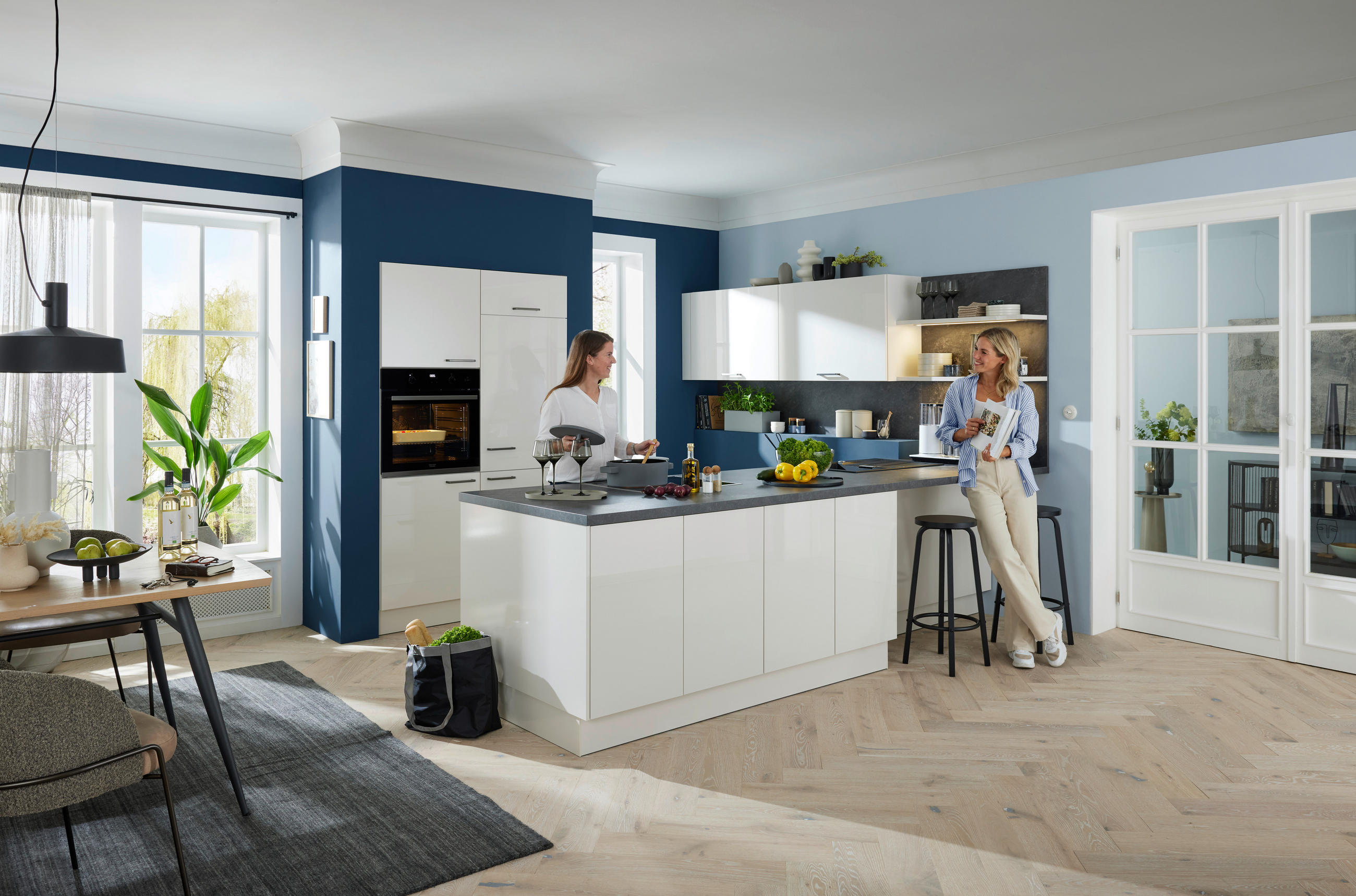 EINBAUKÜCHE ULTRA GLISS  - Weiß, Design, Holzwerkstoff - Novel