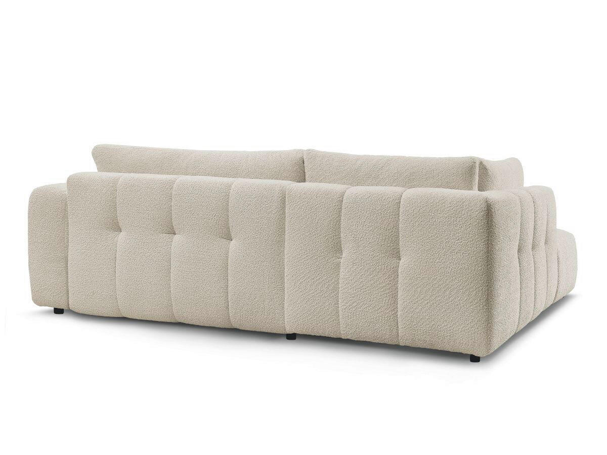 ECKSCHLAFSOFA FUJI Bouclé Beige  inkl.  - Beige/Schwarz, MODERN, Kunststoff/Textil (282/204cm)