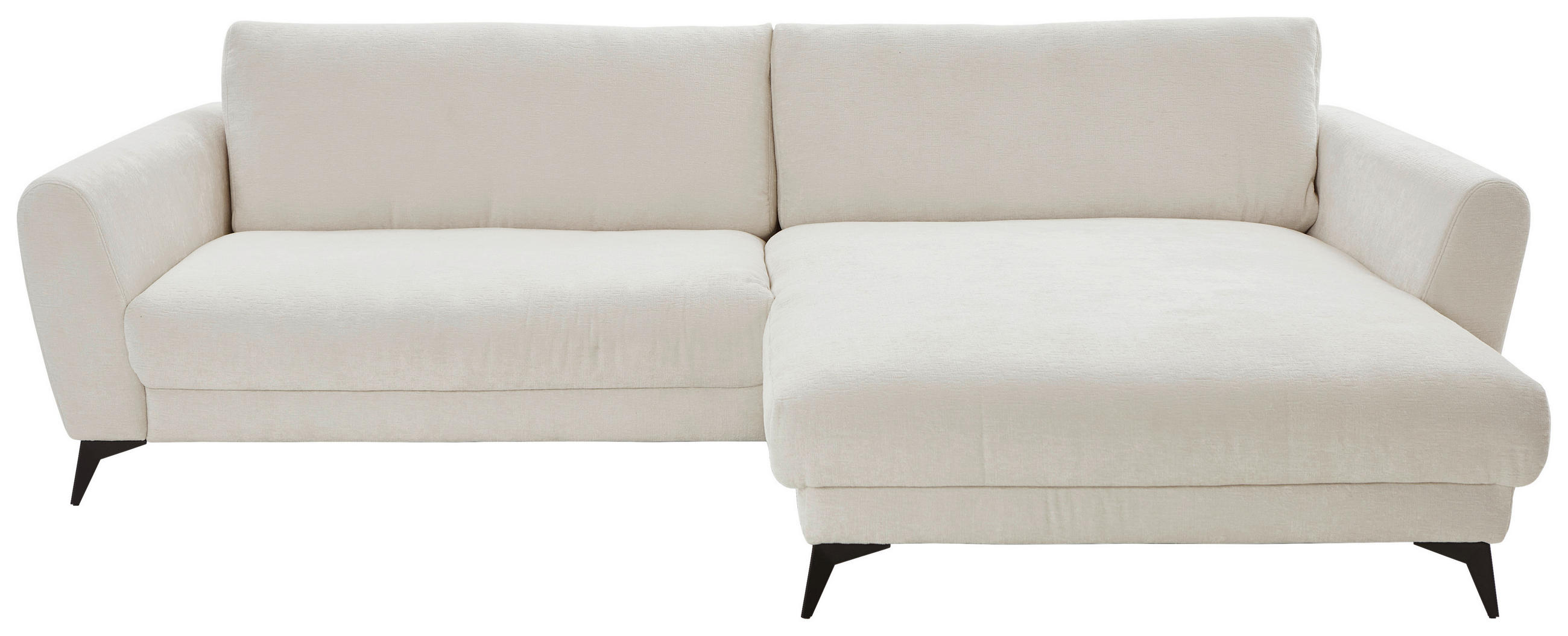 ECKSOFA Naturfarben Chenille  - Schwarz/Naturfarben, Design, Textil/Metall (288/194cm) - Niels Andersson