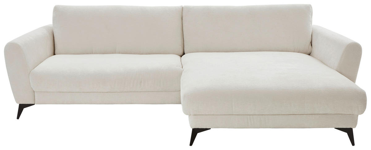 ECKSOFA Naturfarben Chenille  - Schwarz/Naturfarben, Design, Textil/Metall (288/194cm) - Niels Andersson