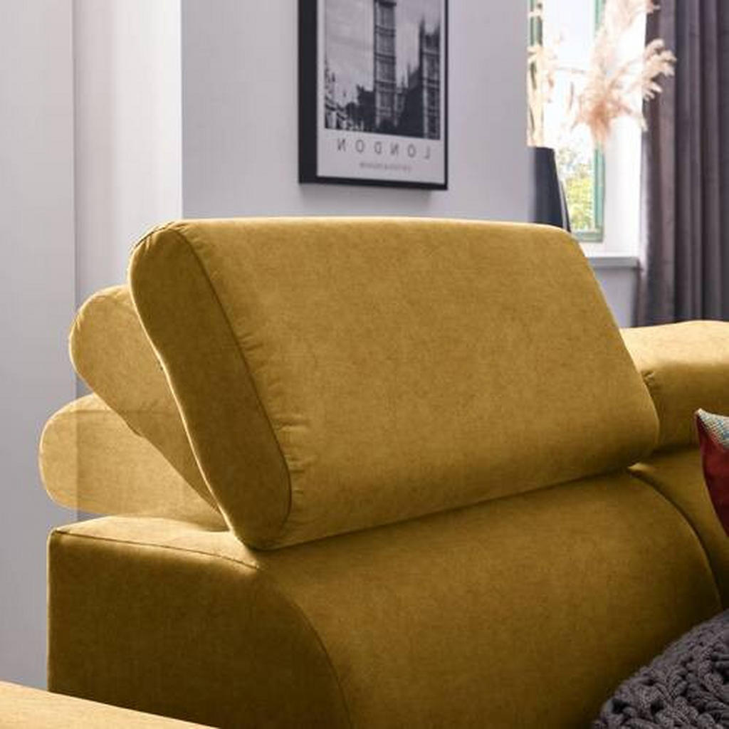 Thumbnail - Stylife Ecksofa, Gelb, Gold, Textil, 3-4-Sitzer, Ottomane rechts, L-Form, 261x191 cm, Typenauswahl, Stoffauswahl, seiten...