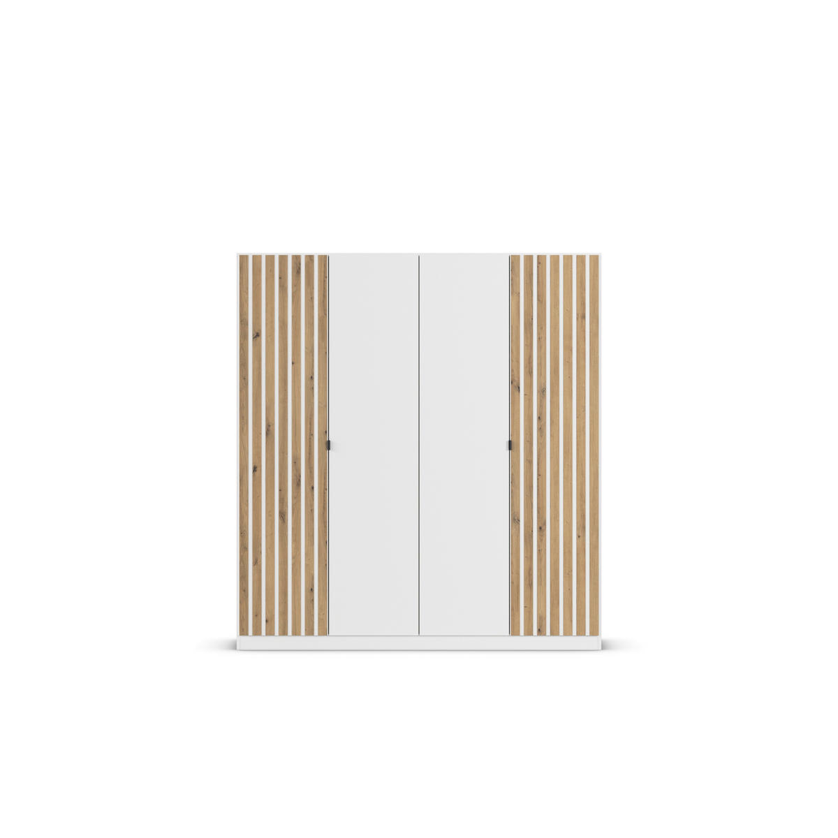 DREHTÜRENSCHRANK  in Weiß, Eiche Artisan  - Weiß/Eiche Artisan, MODERN, Holzwerkstoff/Metall (181/197/54cm) - Rauch Möbel