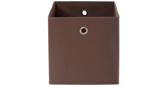 FALTBOX 2er Set Metall, Textil, Karton Braun, Silberfarben - Silberfarben/Braun, Design, Karton/Textil (32/32/32cm) - Carryhome