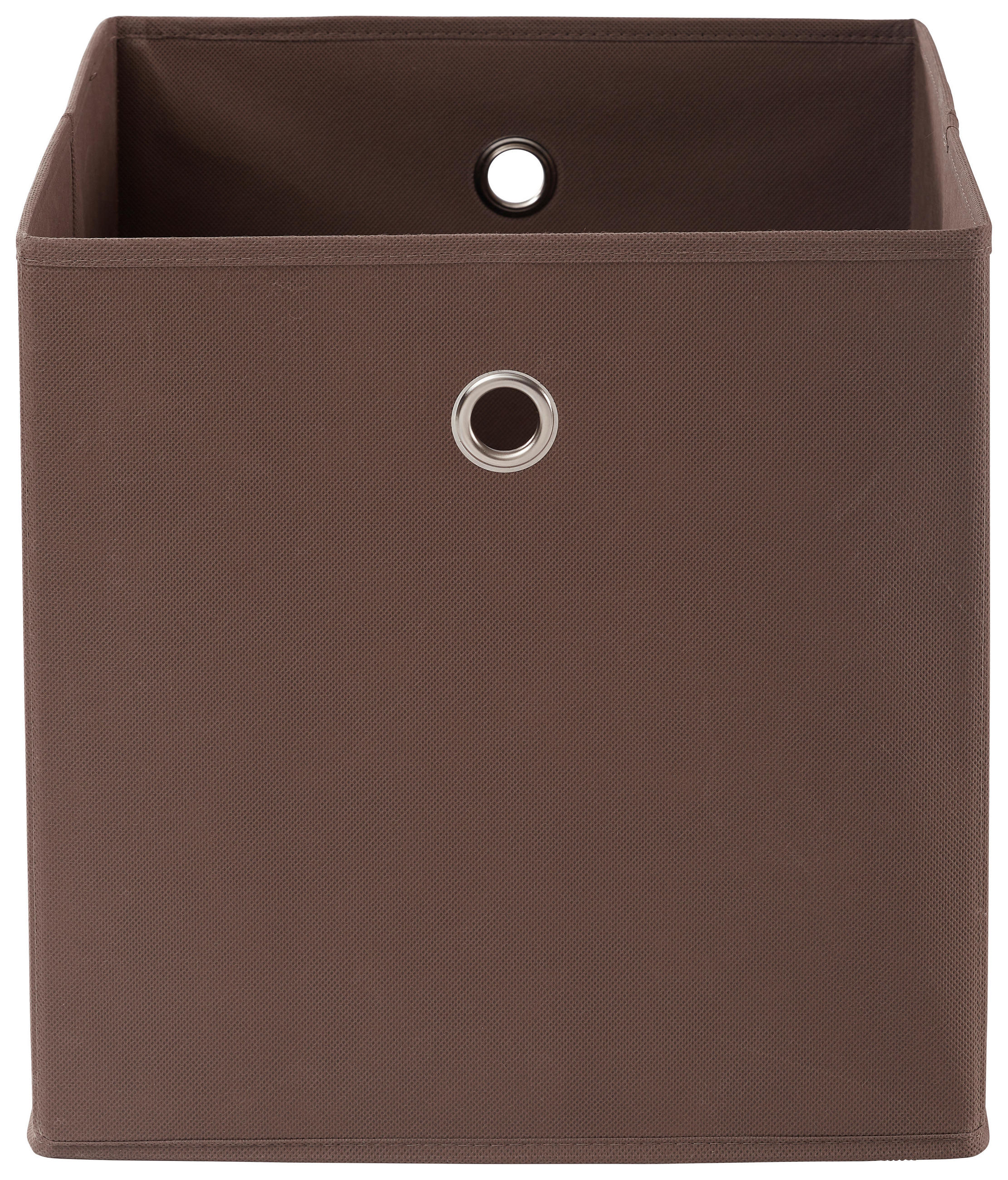 Faltbox 4er Set Metall, Textil, Karton Braun, Silberfarben  - Silberfarben/Braun, Design, Karton/Textil (32/32/32cm) - Carryhome