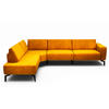 ECKSOFA Cosy Gelb Samt  - Gelb/Schwarz, Design, Textil/Metall (213/296cm) - SENSOO