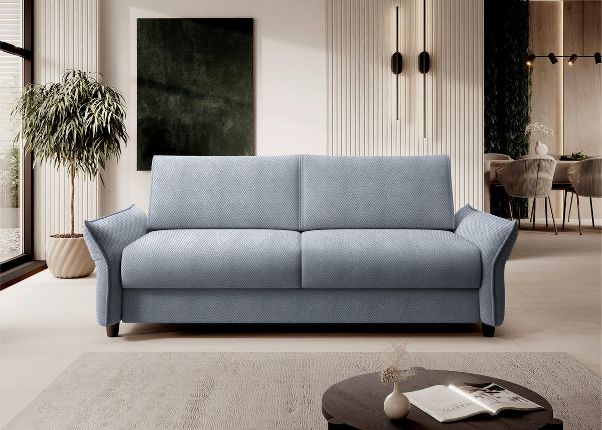SCHLAFSOFA in Textil Blaugrau  - Blaugrau/Schwarz, Konventionell, Kunststoff/Textil (198/82/106cm) - Ti'me