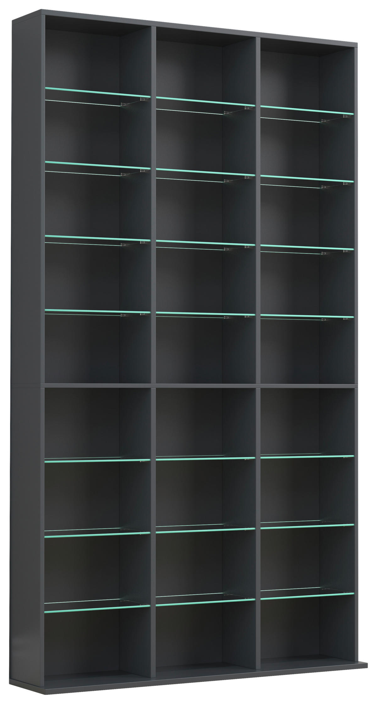 REGAL  102/181/23 cm Anthrazit  - Anthrazit, Design, Glas/Holzwerkstoff (102/181/23cm) - MID.YOU