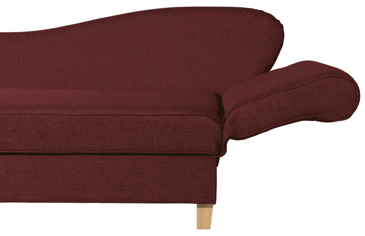 RÉCAMIERE in Flachgewebe Rot  - Buchefarben/Rot, Design, Holz/Textil (190/88/82cm) - Max Winzer