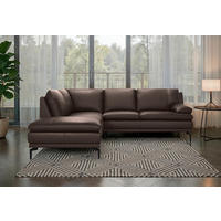 ECKSOFA Braun Echtleder  - Schwarz/Braun, Design, Leder (221/248cm) - MID.YOU