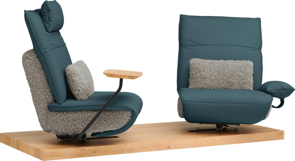 2-SITZER-SOFA  in Hochflor Echtleder Opal, Greige  - Greige/Opal, Design, Leder/Holz (240/65/104cm) - Koinor