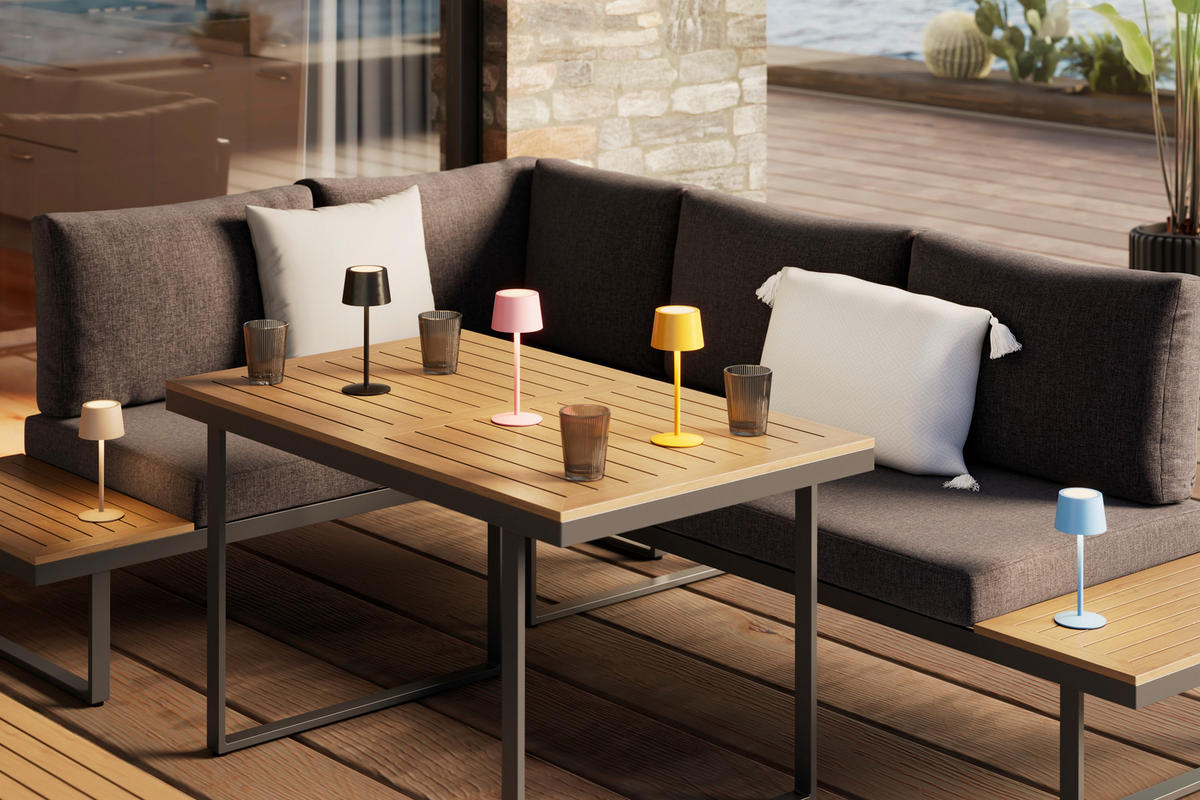 AKKU-TISCHLEUCHTE - Schwarz, Basics, Metall (9/22cm) - Novel