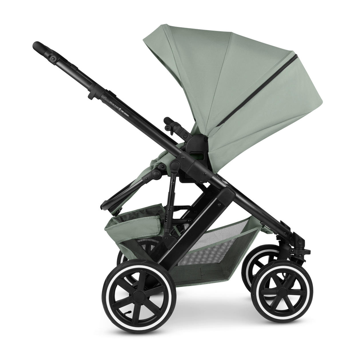 KINDERWAGENSET  Salsa 5 Air All in One Set  Pine  - Pastellgrün/Schwarz, Basics, Textil/Metall (63/118/95.5cm) - ABC Design