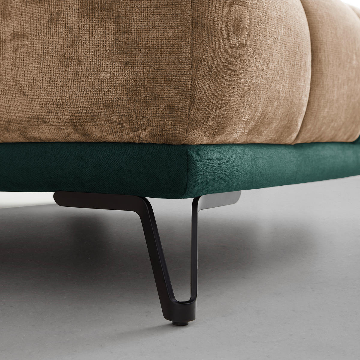 HÖRNSOFFA i beige  - beige/svart, Modern, metall/textil (184/262cm) - MID.YOU