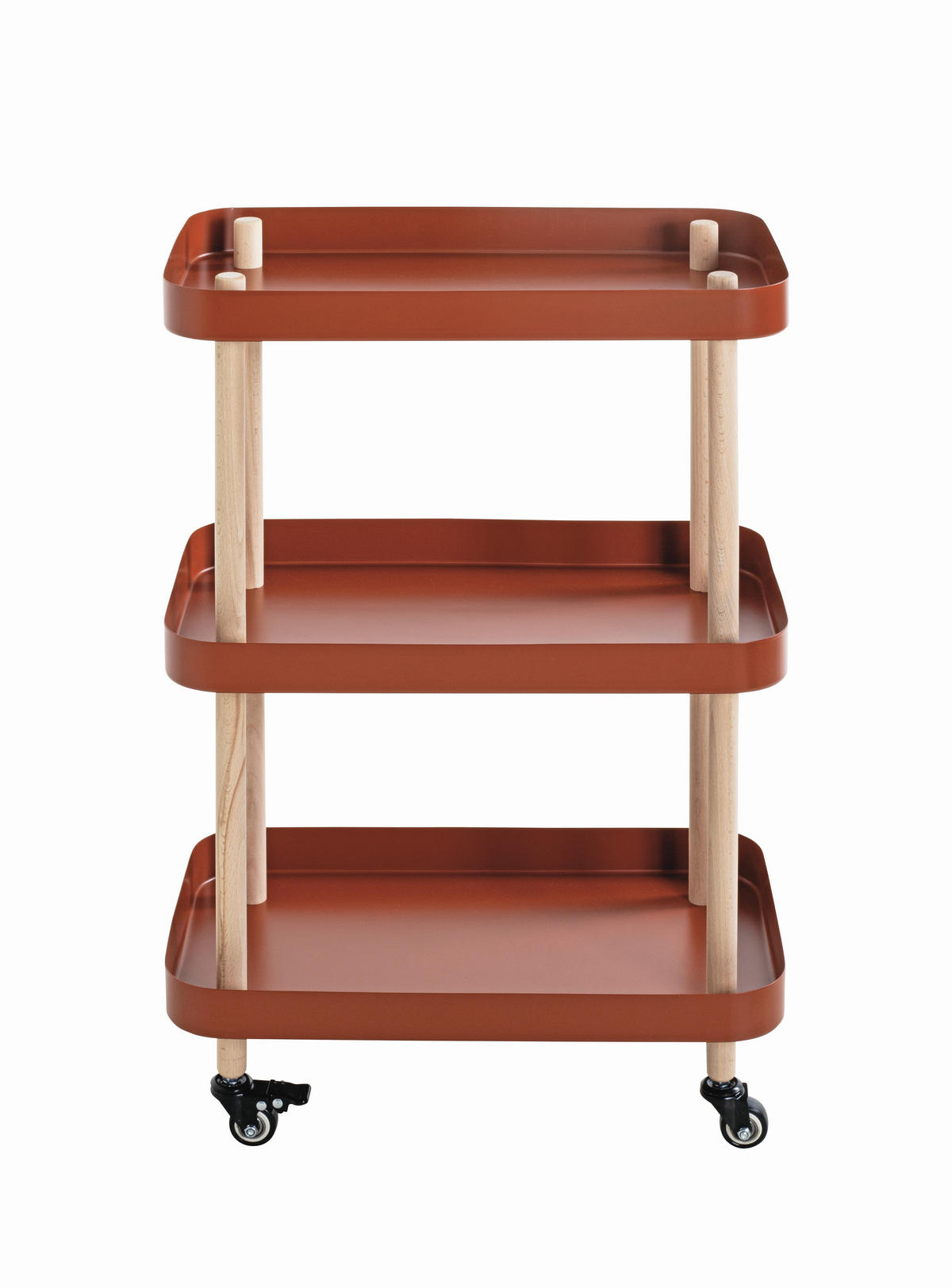 SERVERINGSVAGN i naturfärgad, röd, bokfärgad bok  - röd/bokfärgad, Modern, metall/trä (50/30/76cm)
