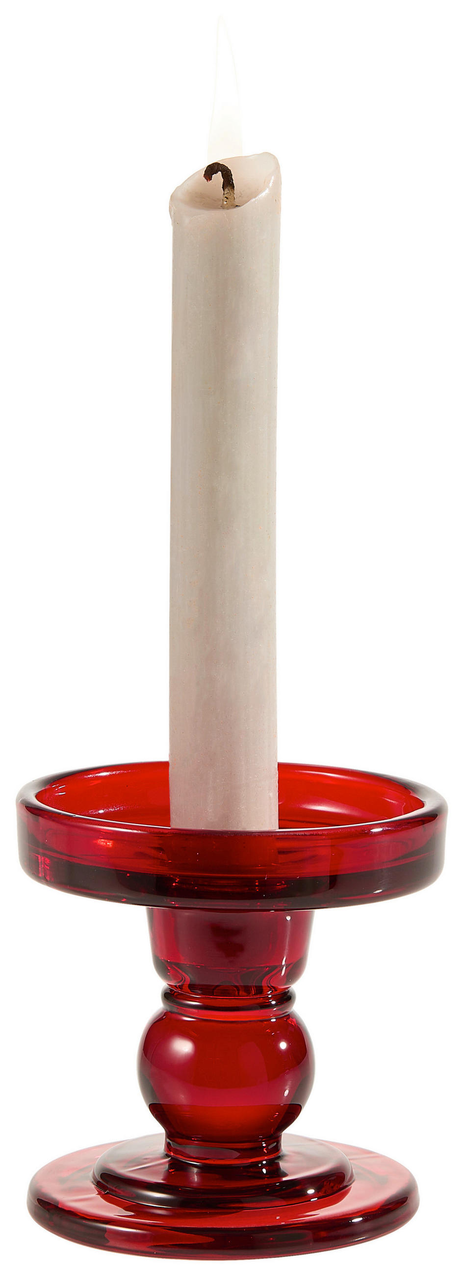 STOJAN NA SVÍČKY  sklo - tmavě červená, Basics, sklo (8,5/8,5cm) - X-Mas