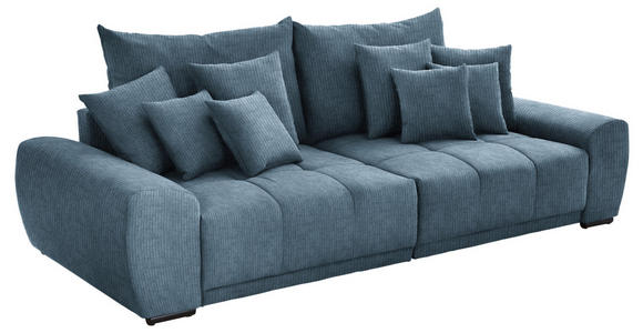BIGSOFA Feincord Blau - Blau/Schwarz, KONVENTIONELL, Holz/Textil (280/67/120cm) - Carryhome