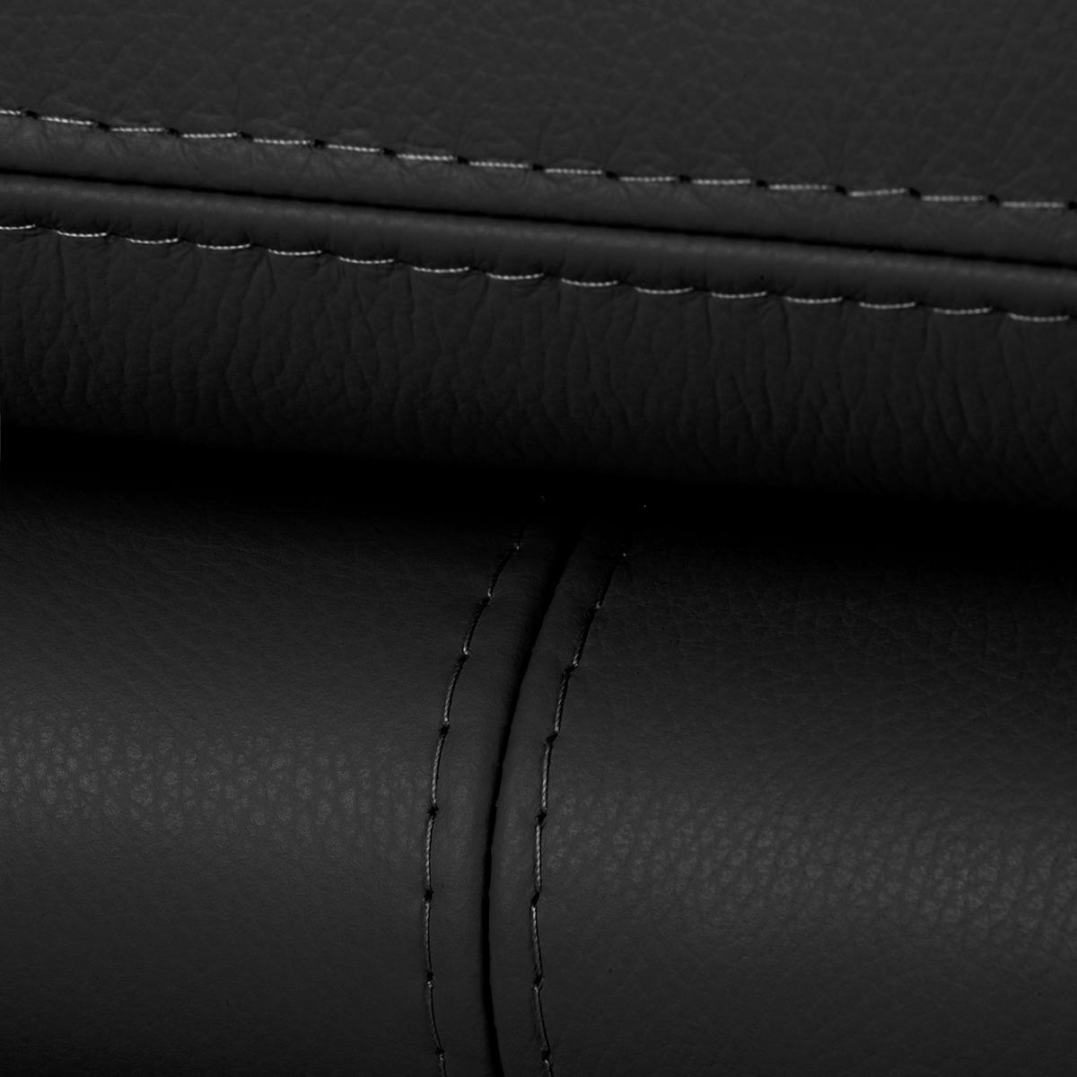 3-SITZER-SOFA Echtleder Schwarz  - Silberfarben/Schwarz, Design, Leder/Metall (214/90/88cm) - Livetastic