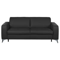 SCHLAFSOFA  in Echtleder Schwarz Modern, Landhaus, Industrial  - Silberfarben/Schwarz, Design, Leder/Metall (204/84/104cm) - Livetastic