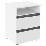 NACHTSCHRANK 47/62/42 cm  - Alufarben/Weiß, Trend, Holzwerkstoff/Kunststoff (47/62/42cm) - Xora