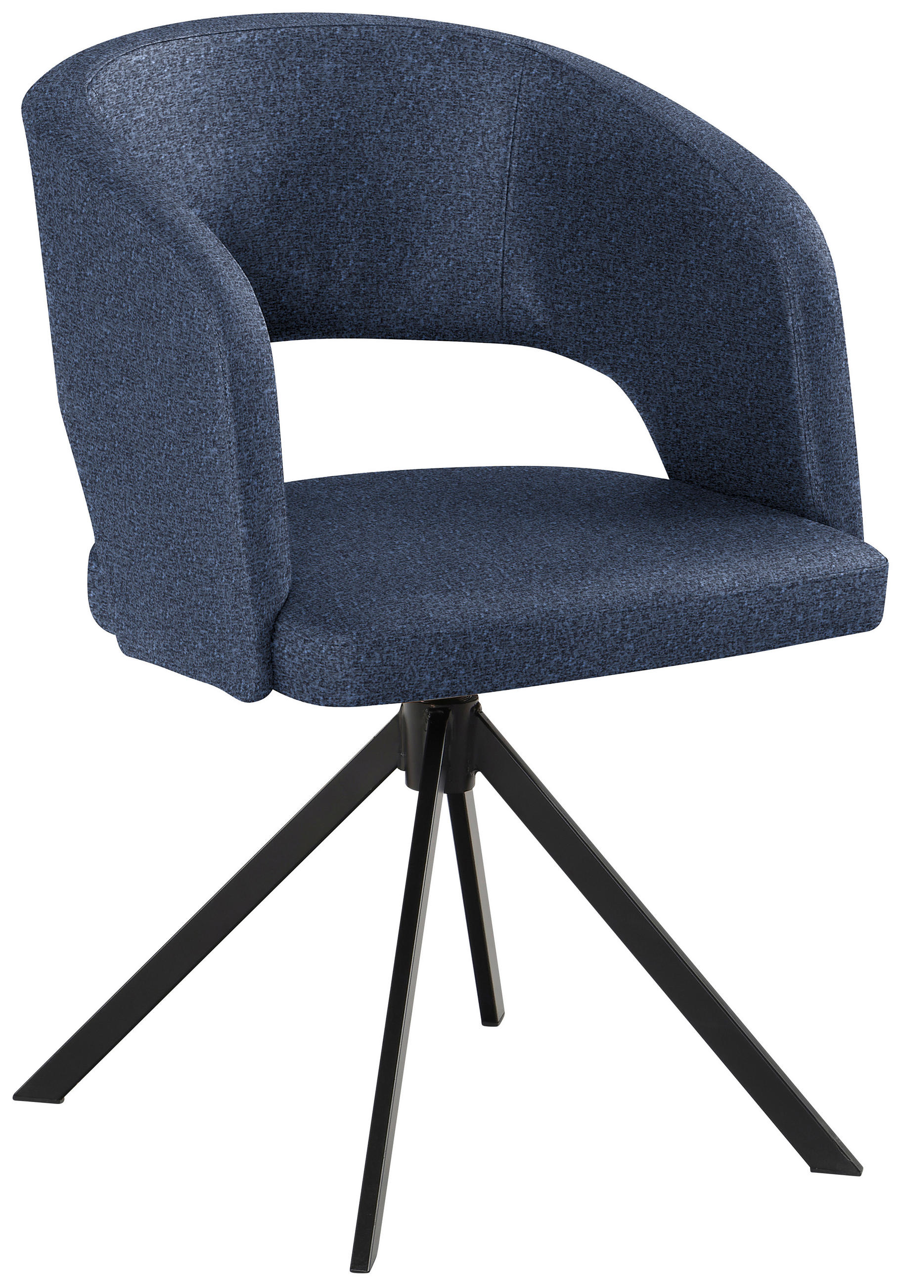 ARMLEHNSTUHL  in Stahl Samt  - Schwarz/Dunkelblau, Konventionell, Textil/Metall (56/84/59cm) - Moderano