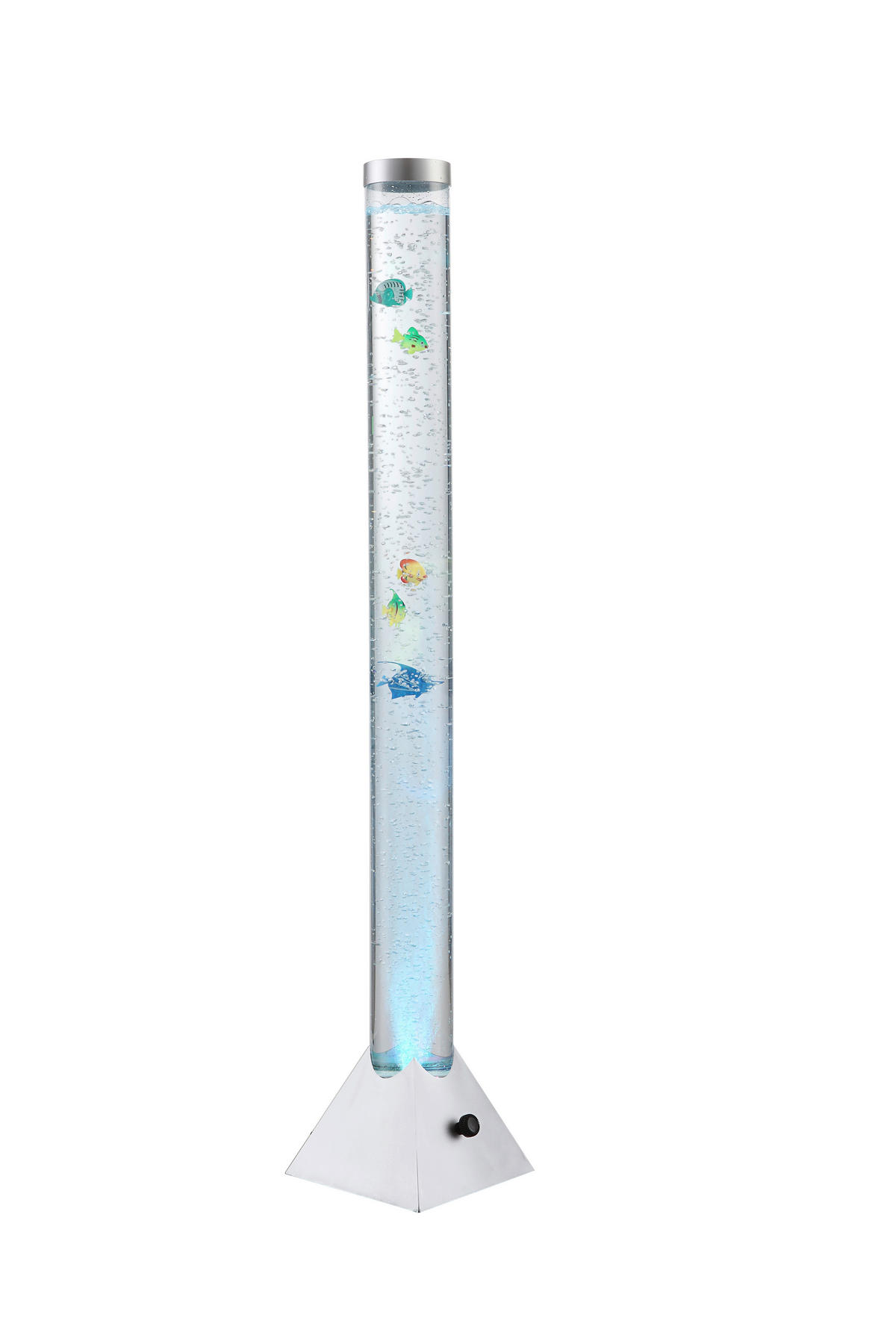 LED-STEHLEUCHTE - Klar/Silberfarben, Trend, Kunststoff (21,5/21,5/120cm) - Globo