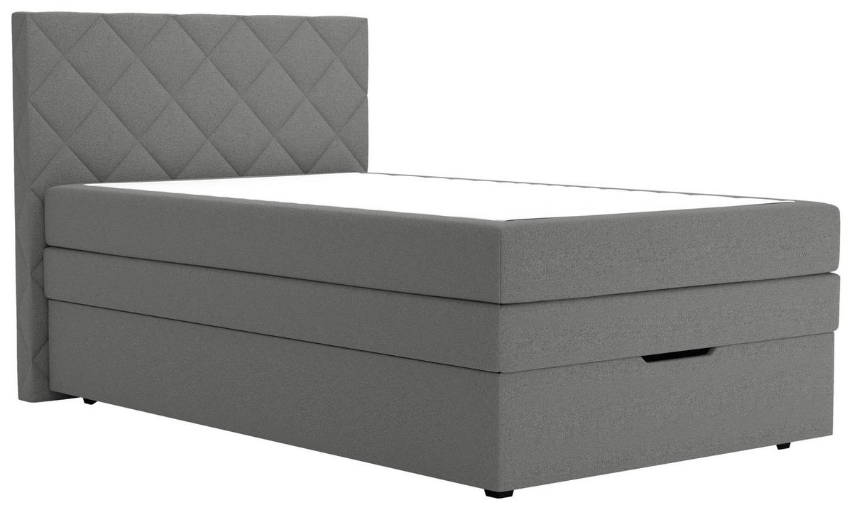 BOXSPRINGOVÁ POSTEĽ, 120/200 cm, sivá - čierna/sivá, Basics, kov/textil (120/200cm) - Blanar