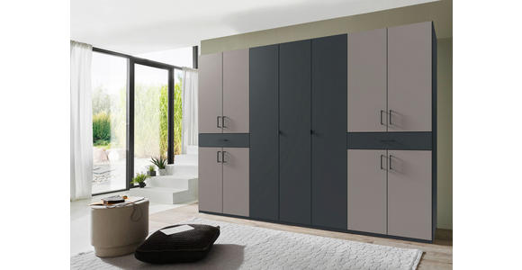 DREHTÜRENSCHRANK in Graphitfarben, Sahara - Schwarz/Graphitfarben, KONVENTIONELL, Holzwerkstoff/Kunststoff (313/208/58cm) - Carryhome